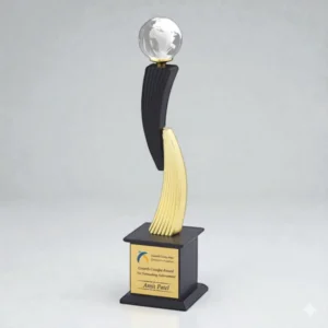 Black Golden Wooden Trophy