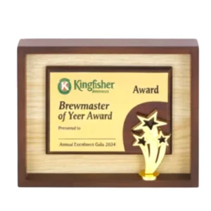 Three Star Wooden Box Trophy